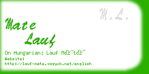 mate lauf business card